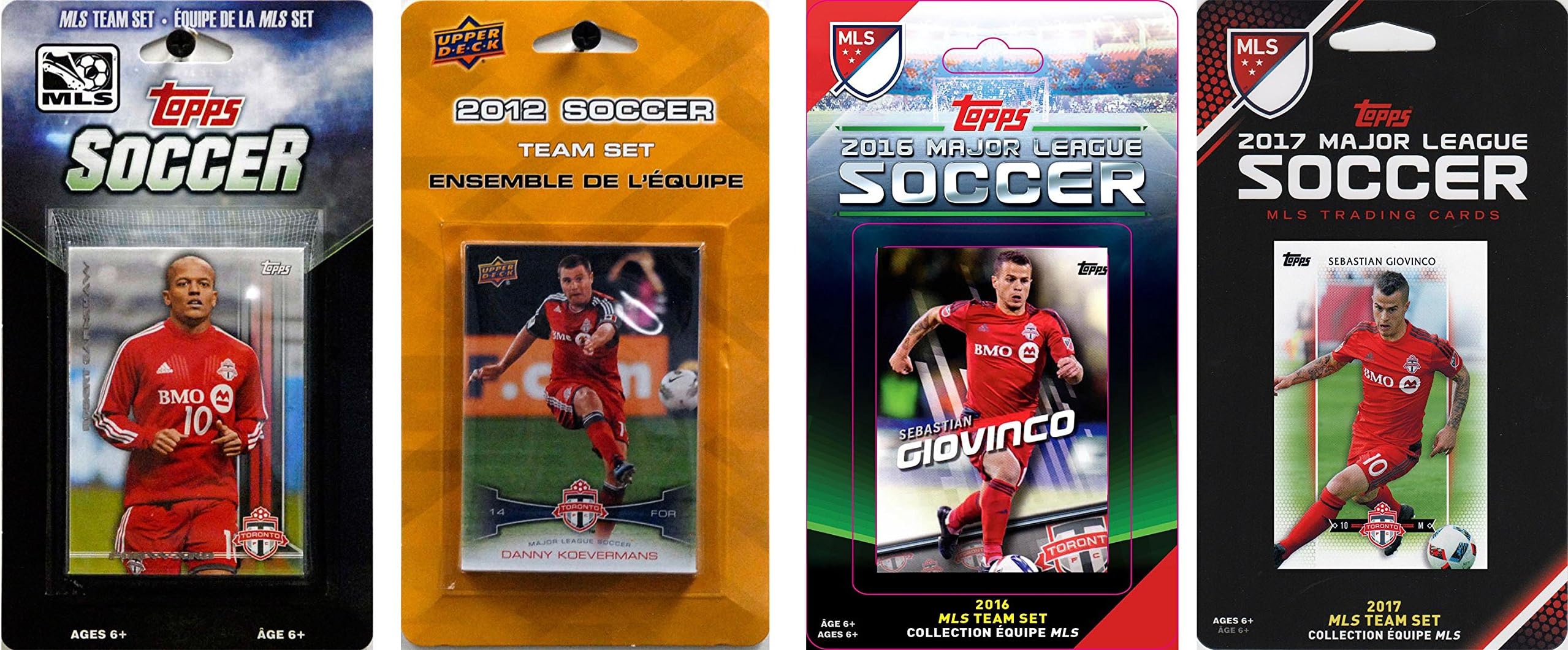 C&I Collectables TORFC417TS Toronto FC 4 Different Licensed Trading Card Team Sets, White