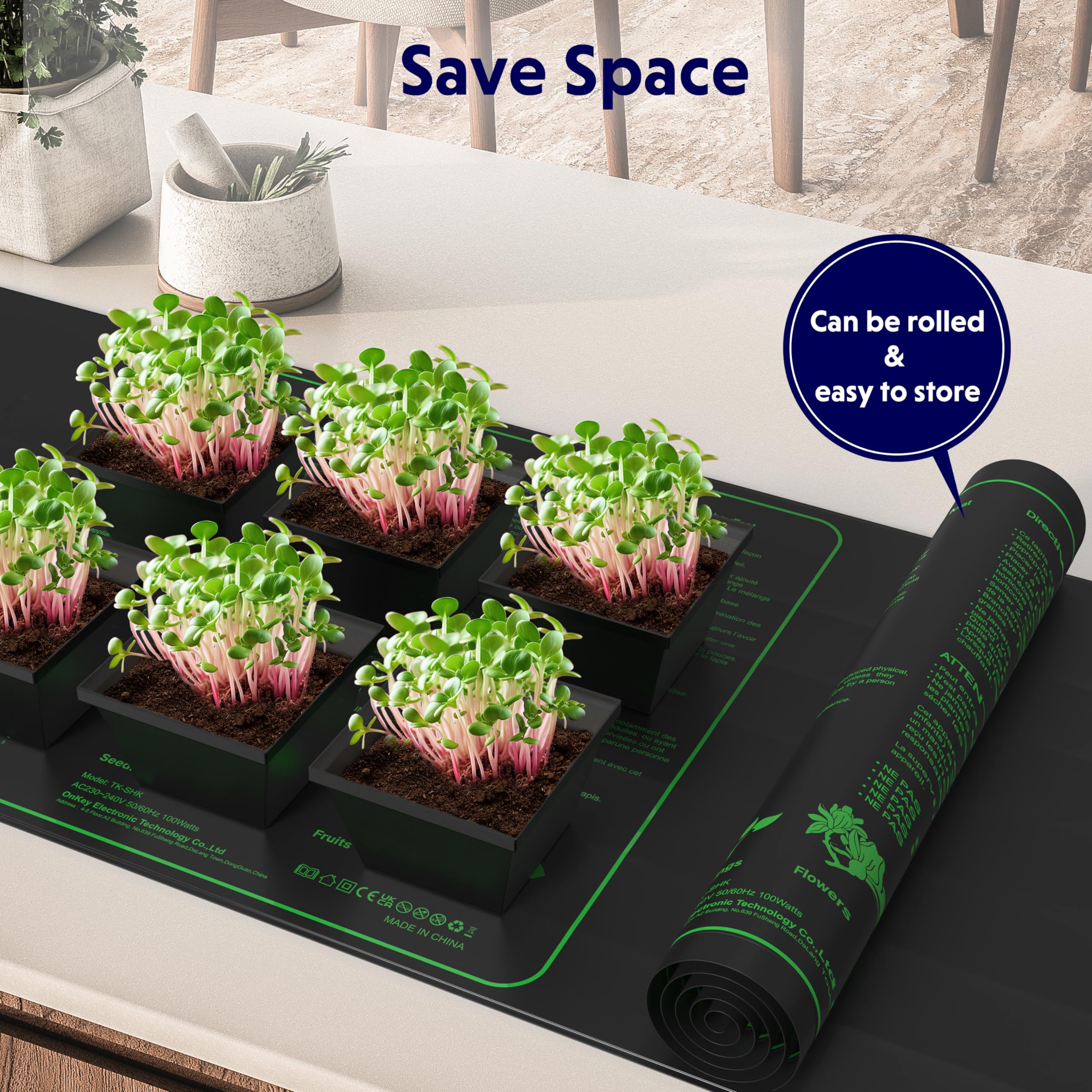 Heizmatte Pflanzen Gross Wasserdicht Wärmematte für Sämling Germination Haustier,122x51cm Keimung Pflanzen Dauerhaft Heizmatte Terrarium,100W,1Pcs