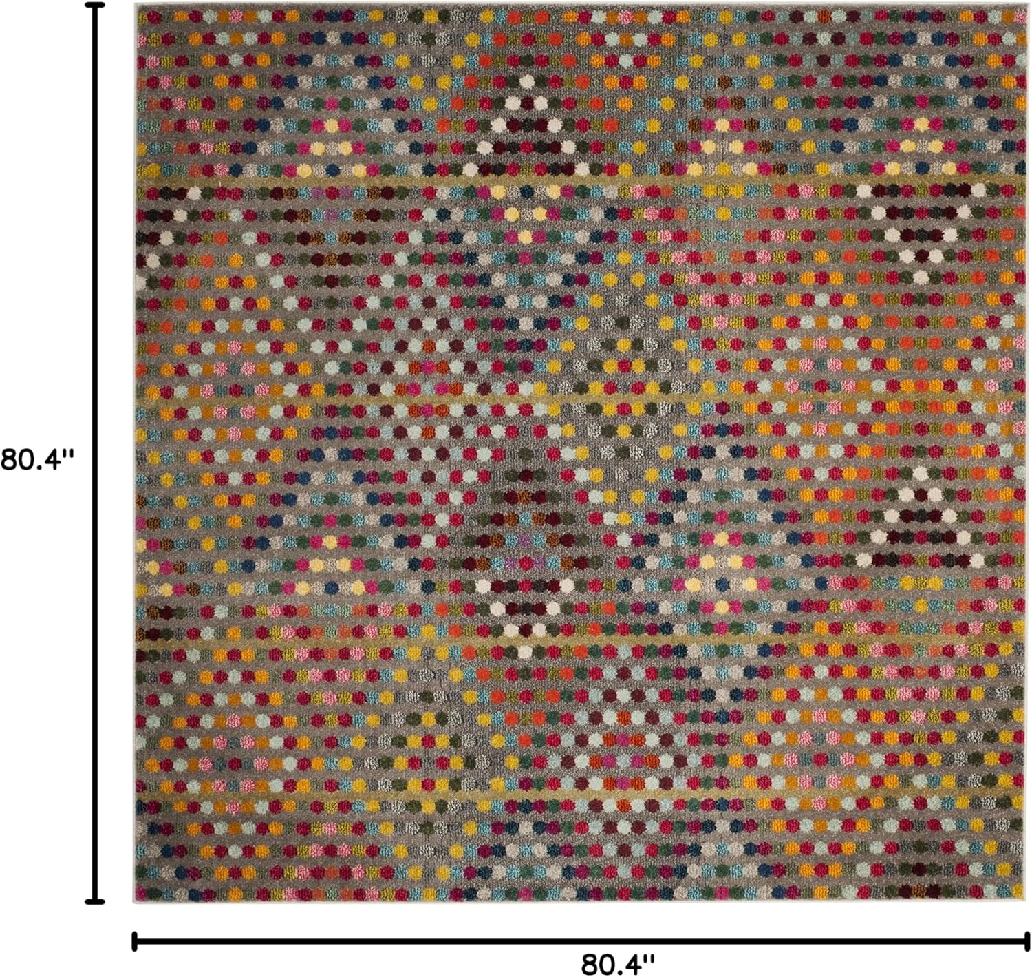 SAFAVIEH Monaco Collection Area Rug - 6'7" Square, Multi & Beige, Boho Diamond Design, Non-Shedding & Easy Care, Ideal for High Traffic Areas in Living Room, Bedroom (MNC204F)