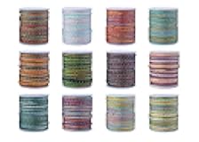 KONMAY 0.8mm Metallic Nylon Cord for Jewellery Making, 260 Yards 12 Mixed Rainbow Colors Nylon String for Friendship Bracelets,Chinese Knot,Macrame and Crafting