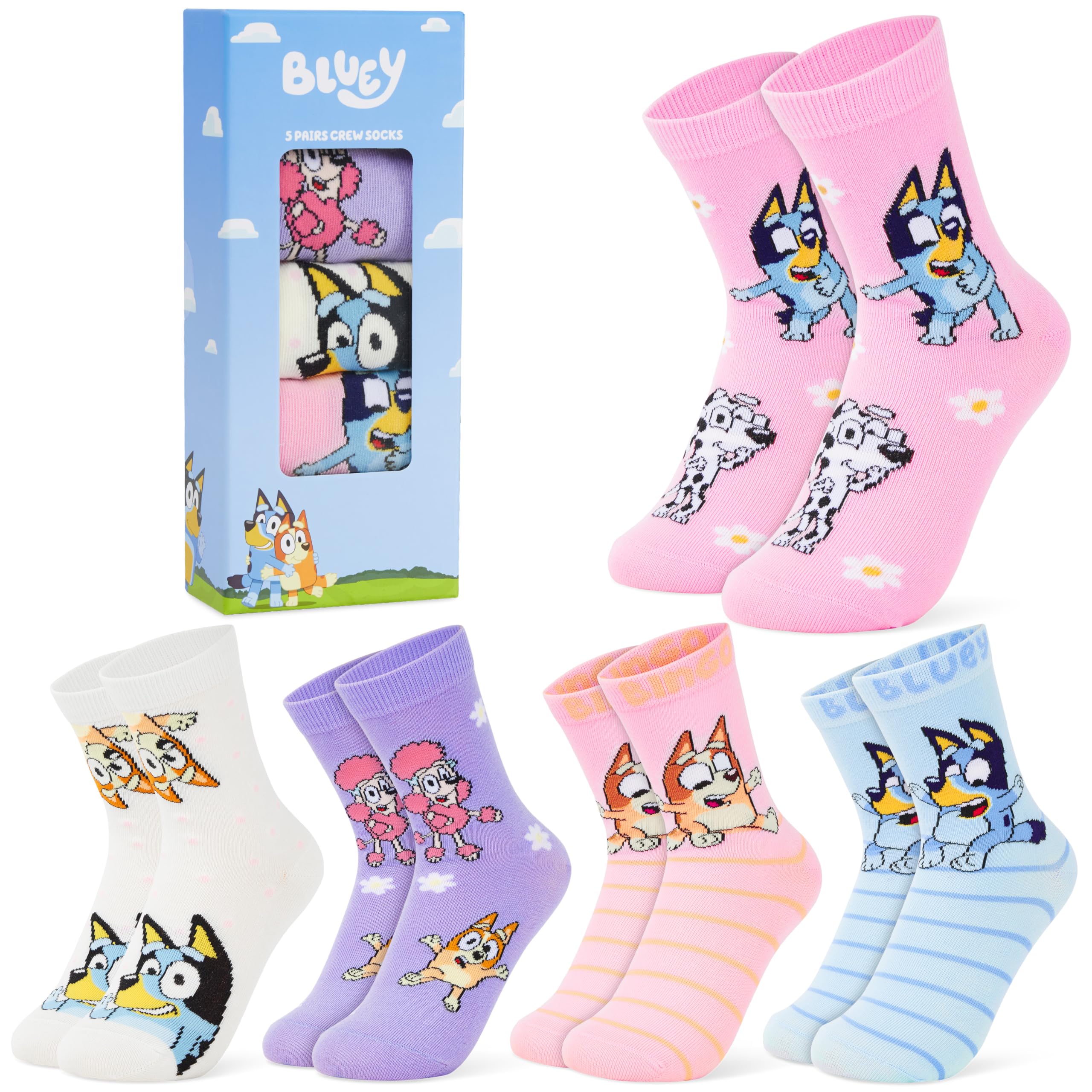 Get Trend 5er Pack Socken Mädchen 3–10 Jahre, Baumwollmix Slip-On, Mehrfarbig Kuschelsocken, Geschenke für Kinder