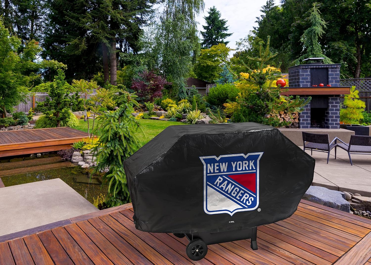 NHL Rico Industries Vinyl Padded Deluxe Grill Cover, New York Rangers : Sports & Outdoors
