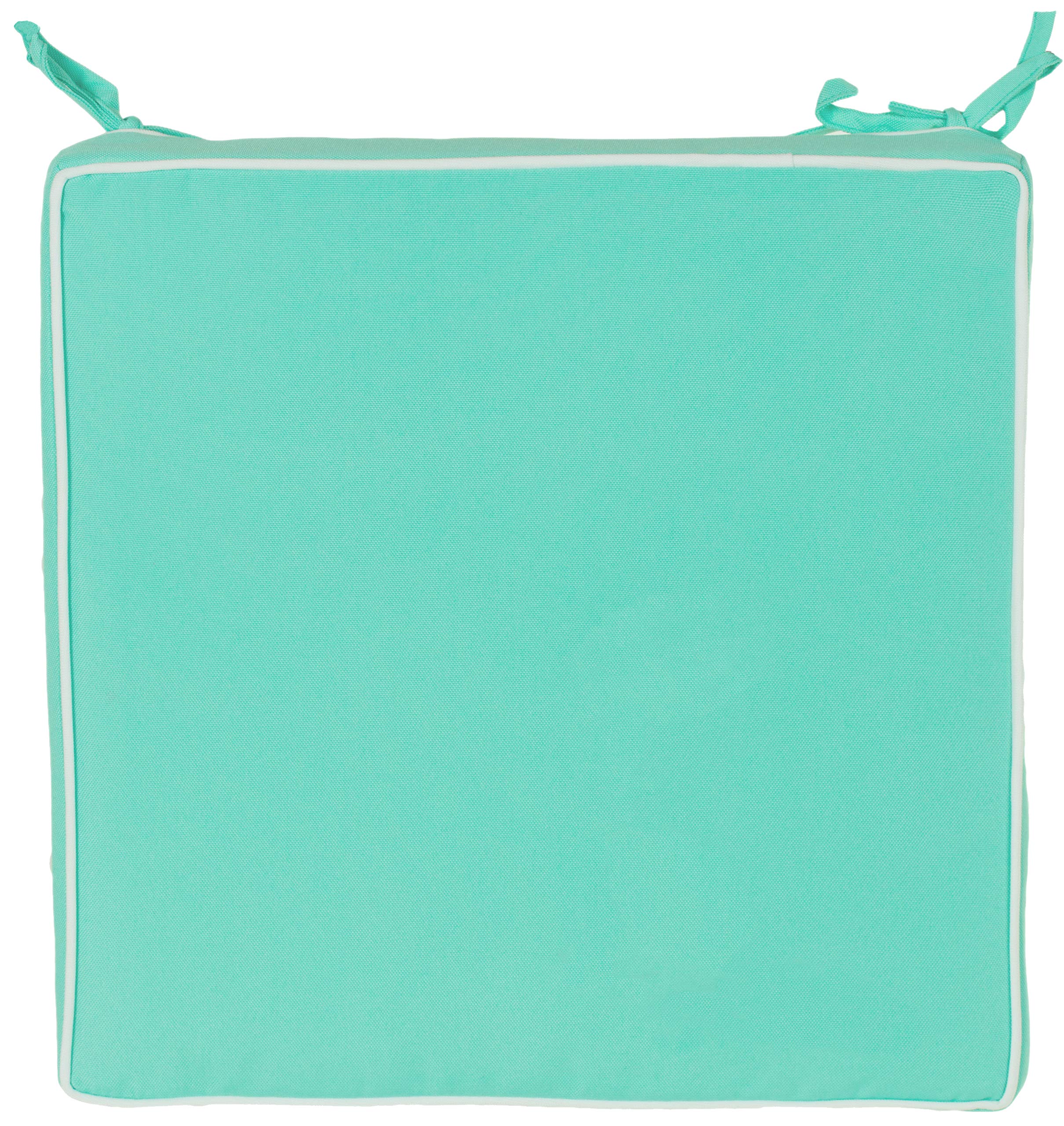 BRANDSSELLER Outdoor poduszka do siedzenia poduszka dekoracyjna — odporna na zabrudzenia i działanie wody — 220 g wypełnienie — rozmiar: 40 x 40 x 4 cm (6-częściowy zestaw ekonomiczny, turkusowy)