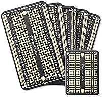 ElectroCookie Gold-Plated Prototype PCB Solderable Breadboard 5-Pack + Mini for Arduino DIY Electronics Projects (Matte Black)