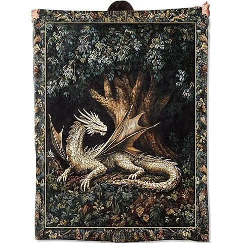 Dragon Blanket Gifts for Women Adult Girls,Tree of Life Throw Blankets,Soft Comfy L...