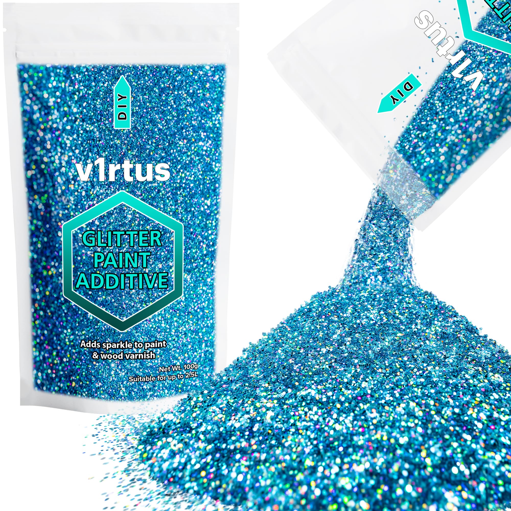 Glitter peinture ADDITIF - 100 g/Ocean Blue Holographic