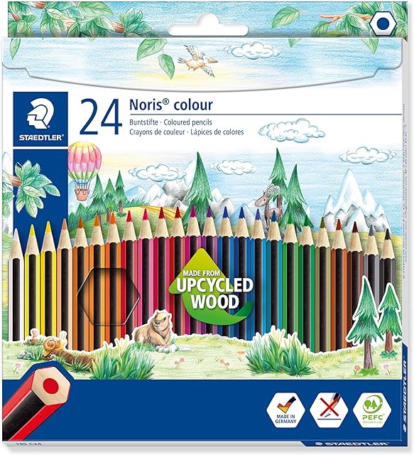 STAEDTLER 185 C24 Noris Colour Pencils - Assorted Colours (Pack of 24)