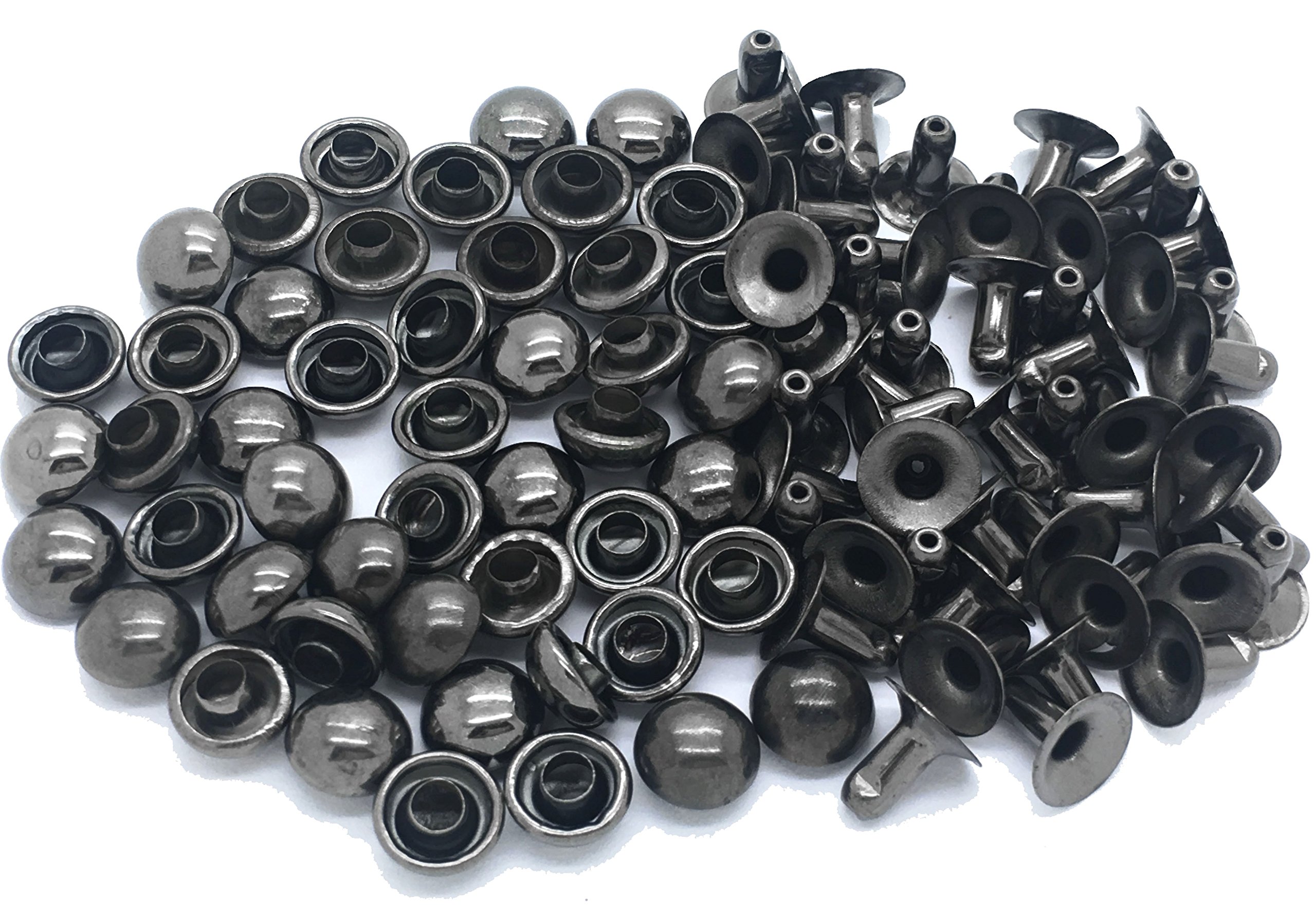 100pcs 8mm Single Cap Gunmetal Dome Rivets Studs Nailhead Rock Biker RV148
