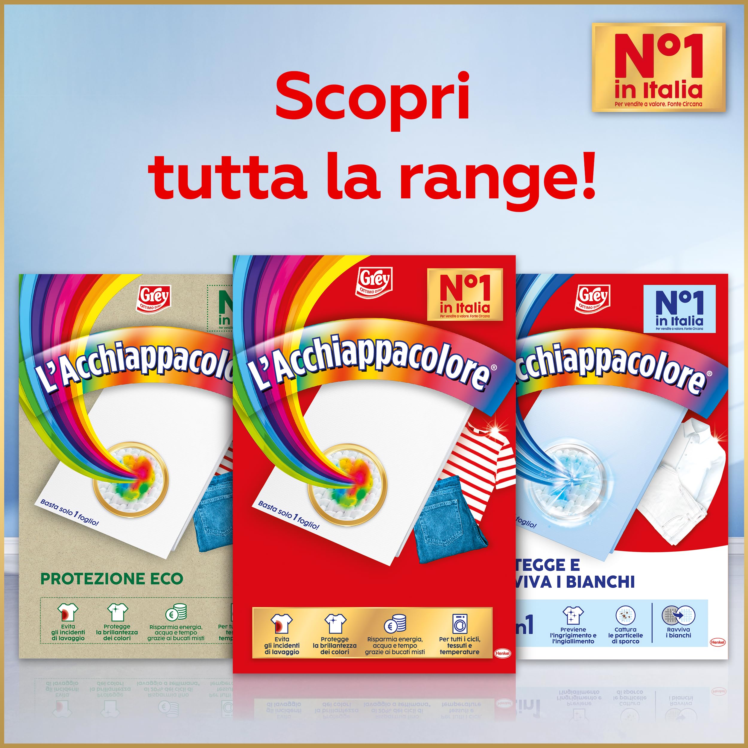 Grey L'Acchiappacolore Fogli Cattura Colore, Evita Incidenti Lavaggio, Confezione da 160 Fogli, 4 X 40