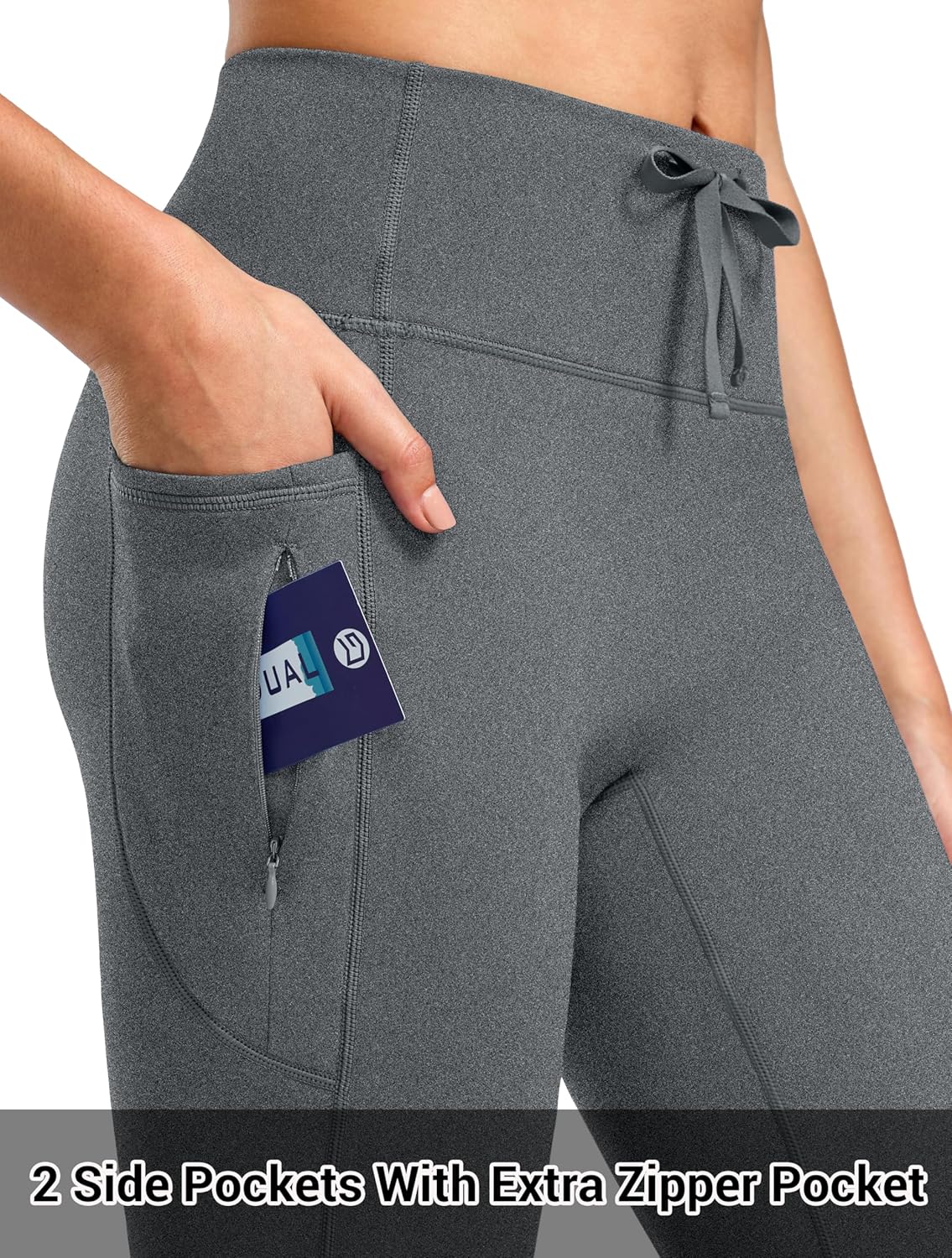 G Gradual Women's Fleece Lined Pants Water Resistant Winter Warm Thermal Leggings Hiking Yoga Pants Women with Zipper Pocket - Image 6