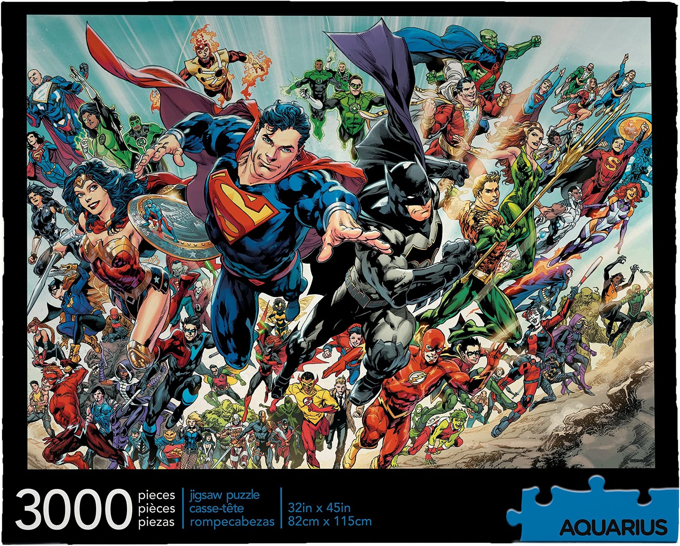 AQUARIUS 68512 DC Comics Cast 3000 Piece Jigsaw Puzzle, Multi-Colored One Size
