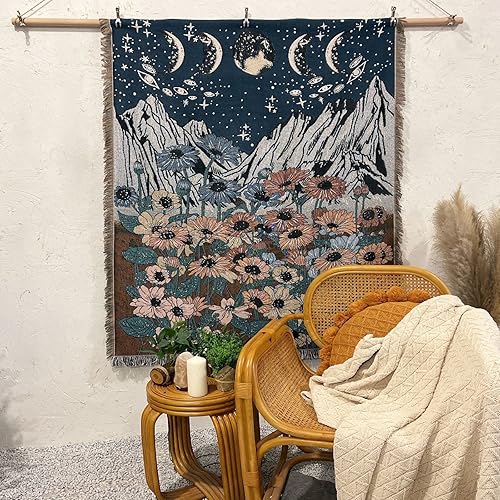 Miniatura 2 de Manta occidental bohemia decorativa para sofá, silla, cama y sofás, manta retro tribal azteca, funda de algodón trenzado, multicolor, 50 x 60