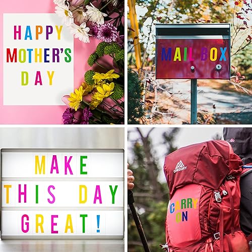 Miniatura 6 de 24 hojas de calcomanías de letras grandes, 318 calcomanías del alfabeto de 2 pulgadas, letras de vinilo para tablón de anuncios para niños, escuela,