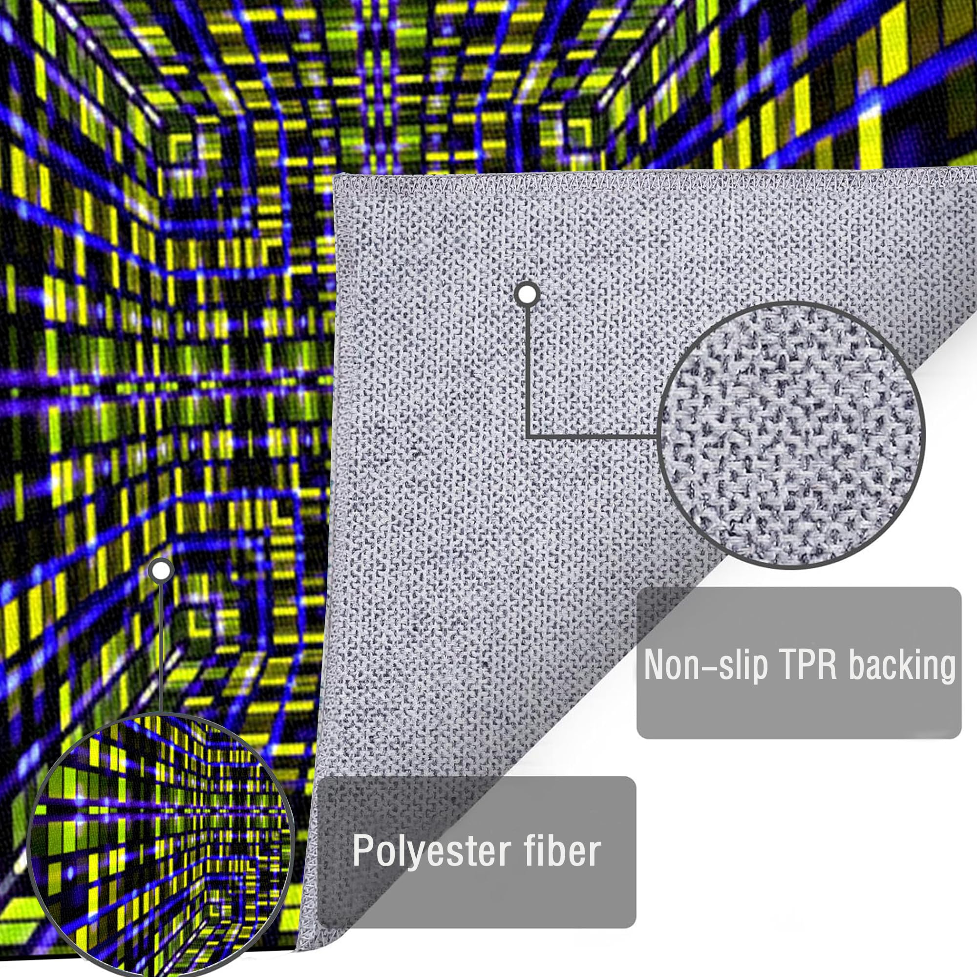 Alfombra Salon Gaming Grande Alfombras Dormitorio Antideslizante Lavable 110 x 160 cm