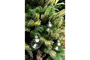 SparkleStyle Clear Glass Ornaments for Christmas Tree