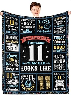 11 Year Old Boy Gifts, 11 Year Old Boy Birthday Gift, Happy 11th Birthday Boys Blanket, Best & Coolest Gifts for Eleven Year-Old Boys Soft Throw Blanket 60x50in