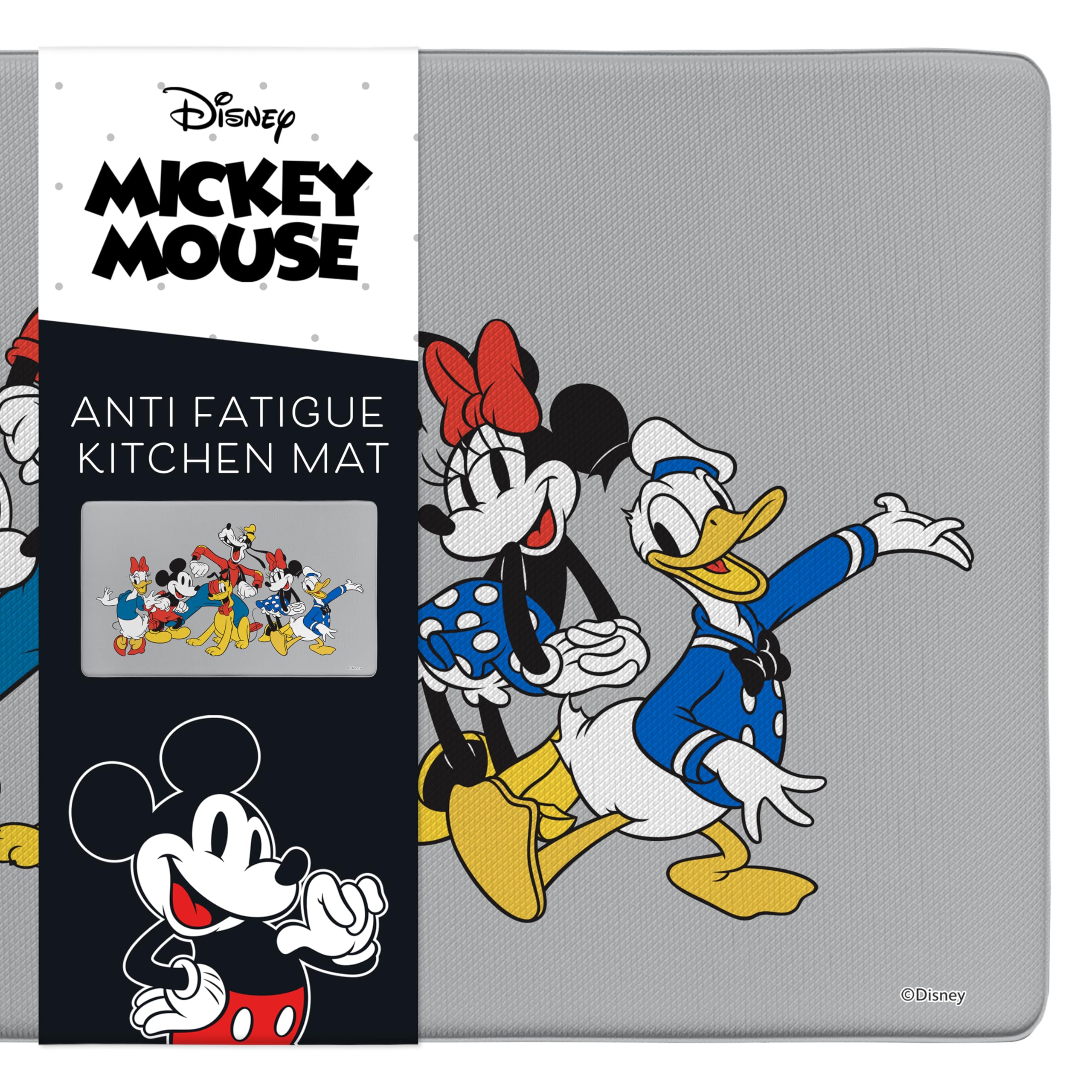 Disney Mickey Anti-Fatigue Kitchen Mats for Floor, 17x47, Non-Slip