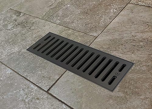 Miniatura 9 de Ventique Forest - Ventilación de suelo metálica para montaje empotrado (4 x 10 pies, negro medianoche)