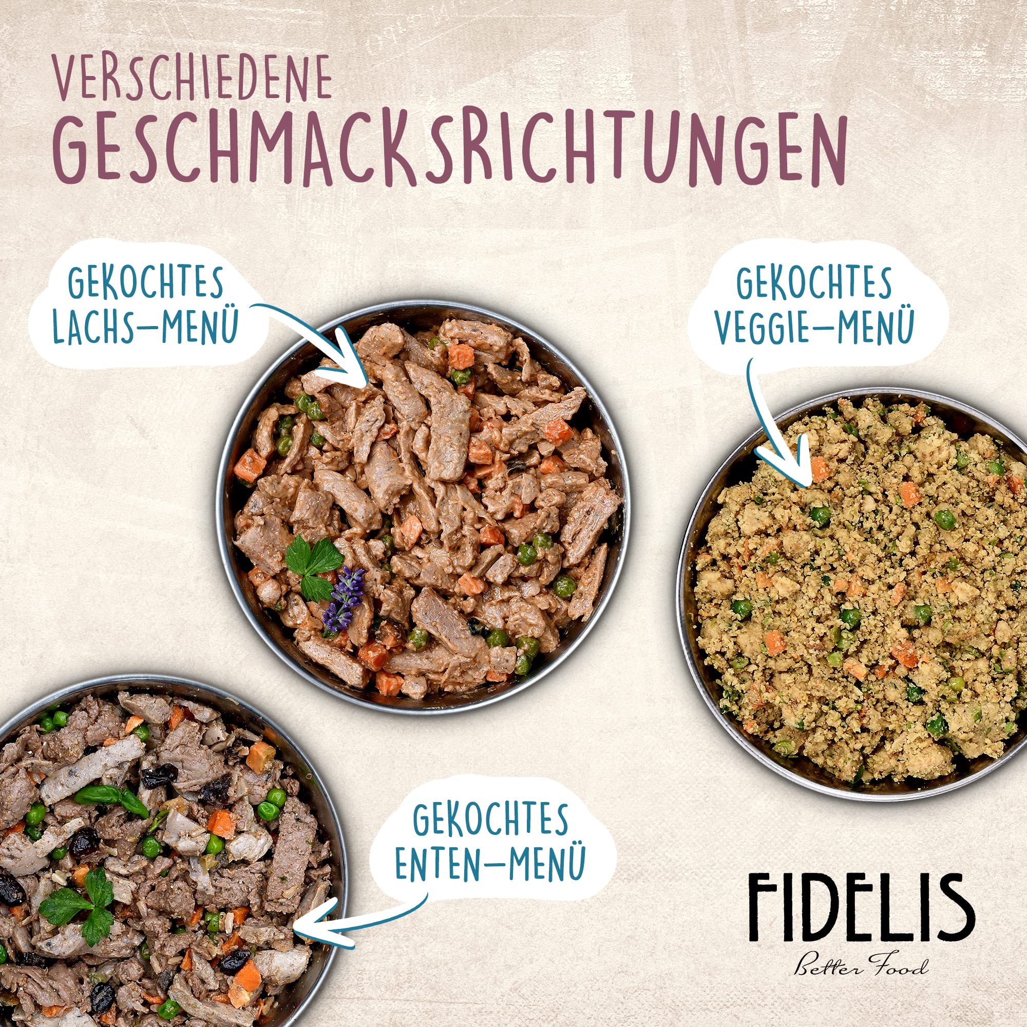 Fidelis – Gekochtes Frische-Menü Huhn für Hunde 10 x 500g - Premium Hunde Futter mit 70% Fleischanteil und frischen Zutaten - Proteinhaltiges Hundefutter nass nicht extrudiert - Zucker- & Getreidefrei