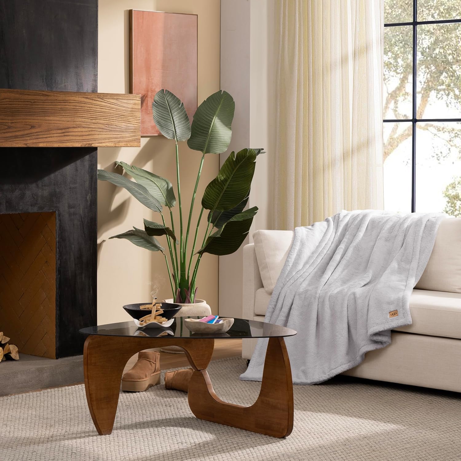 UGG Faux Fur Throw Blanket - Soft Luxury Throw for Couch, Cozy Bedroom Decor & Living Room Decor, Housewarming Gifts for Women, Grey Stone, 50" x 70" (Marcella)