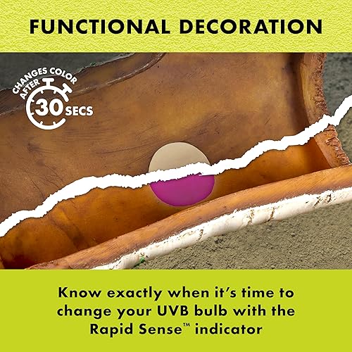 Miniatura 5 de Zilla Rapid Sense - Decoración de terrario de reptil para mascotas detección de rayos UV tronco de álamo mediano