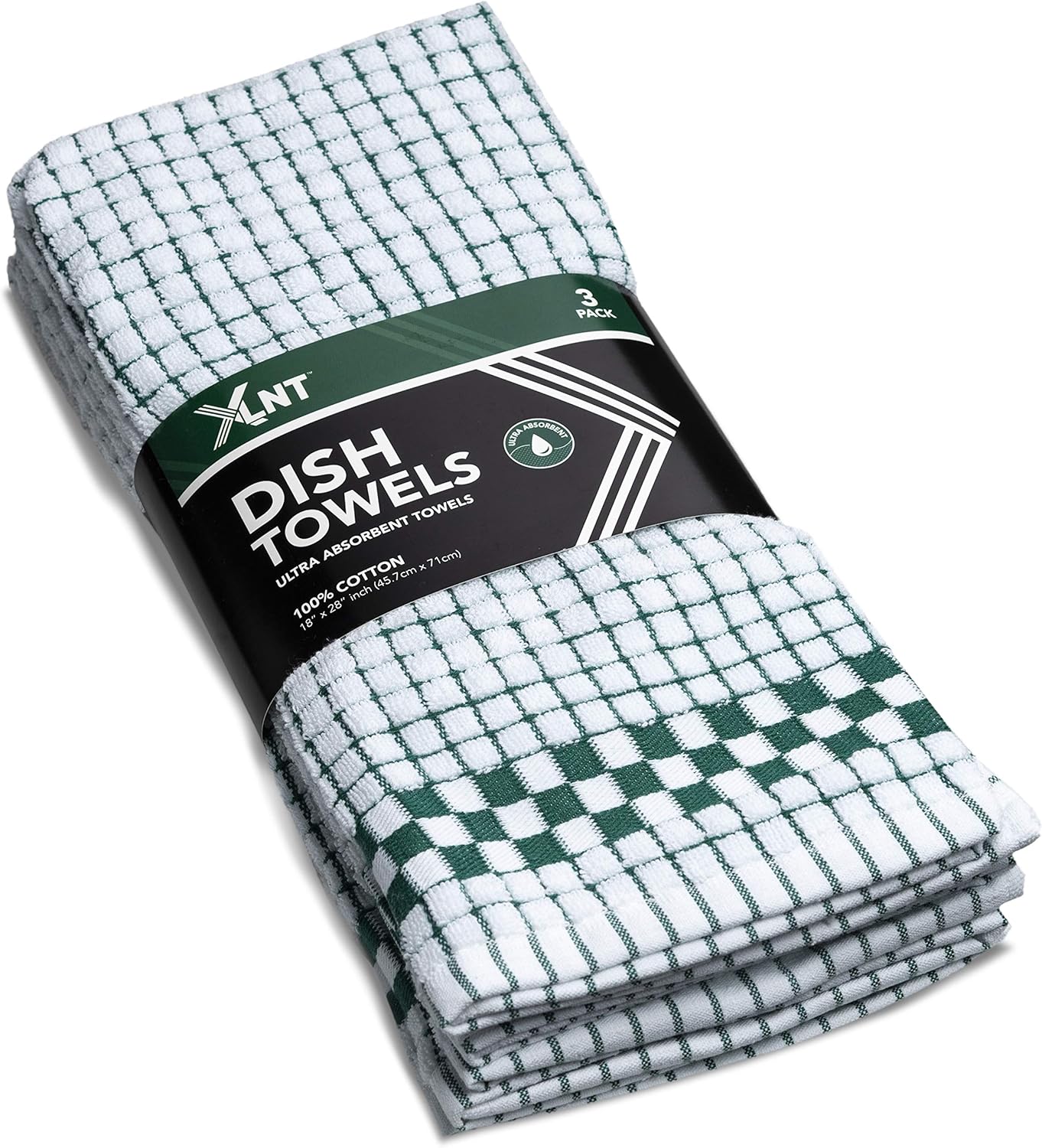 XLNT Green Kitchen Towels (6 Pack) 100 Cotton Dish