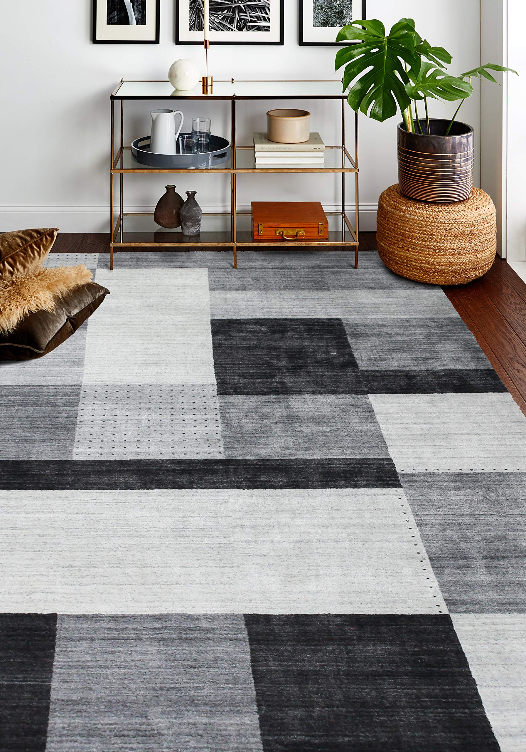 Bashian Terrain Hand Loomed Iv/Grey Contemporary Area Rug