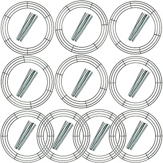10-Pack 12 Inch Wire Wreath Frame – Round Metal Wreath Form with Ring Design for DIY Crafts, Floral Projects, and Home Decor – Dark Green Wire Frame for Christmas Holiday & Weddings
