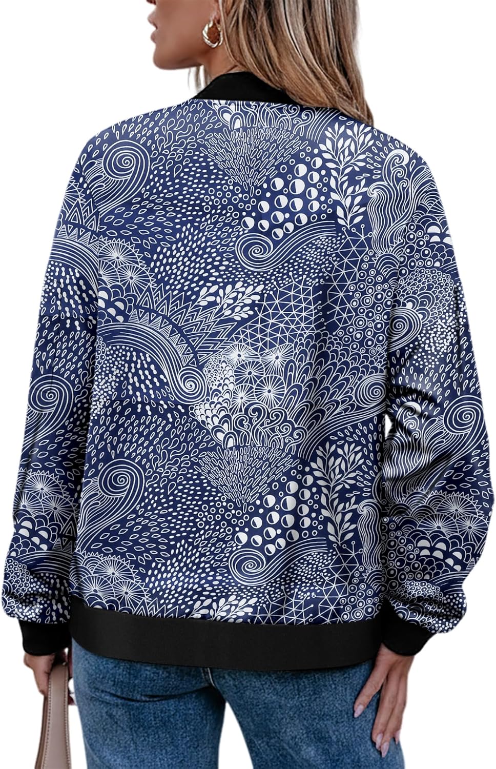 Magritta Women's Bomber Jacket Casual Coat Zip Up Outerwear Windbreaker Fall Jackets for Women Trendy - Image 5