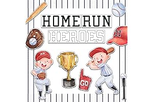 Decorably 36Pcs Baseball Bulletin Board Decorations Set with Borders