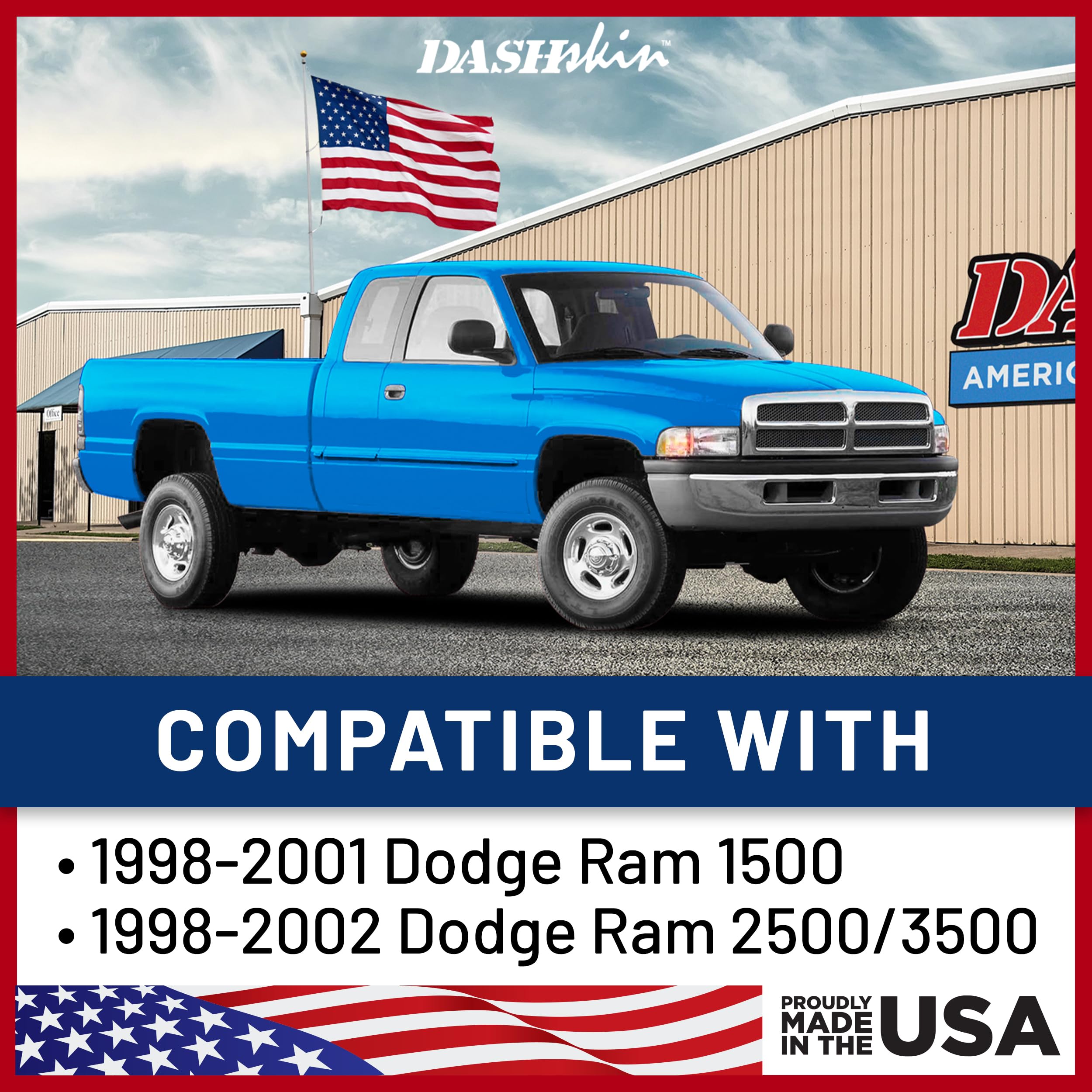 Dash Cover Kit with Bezel Skin Compatible with 99-01 Dodge Ram 1500 99-02 Ram 2500 & 3500 in Agate Grey - Hard Molded Plastic Dashboard Cap product thumbnail 5