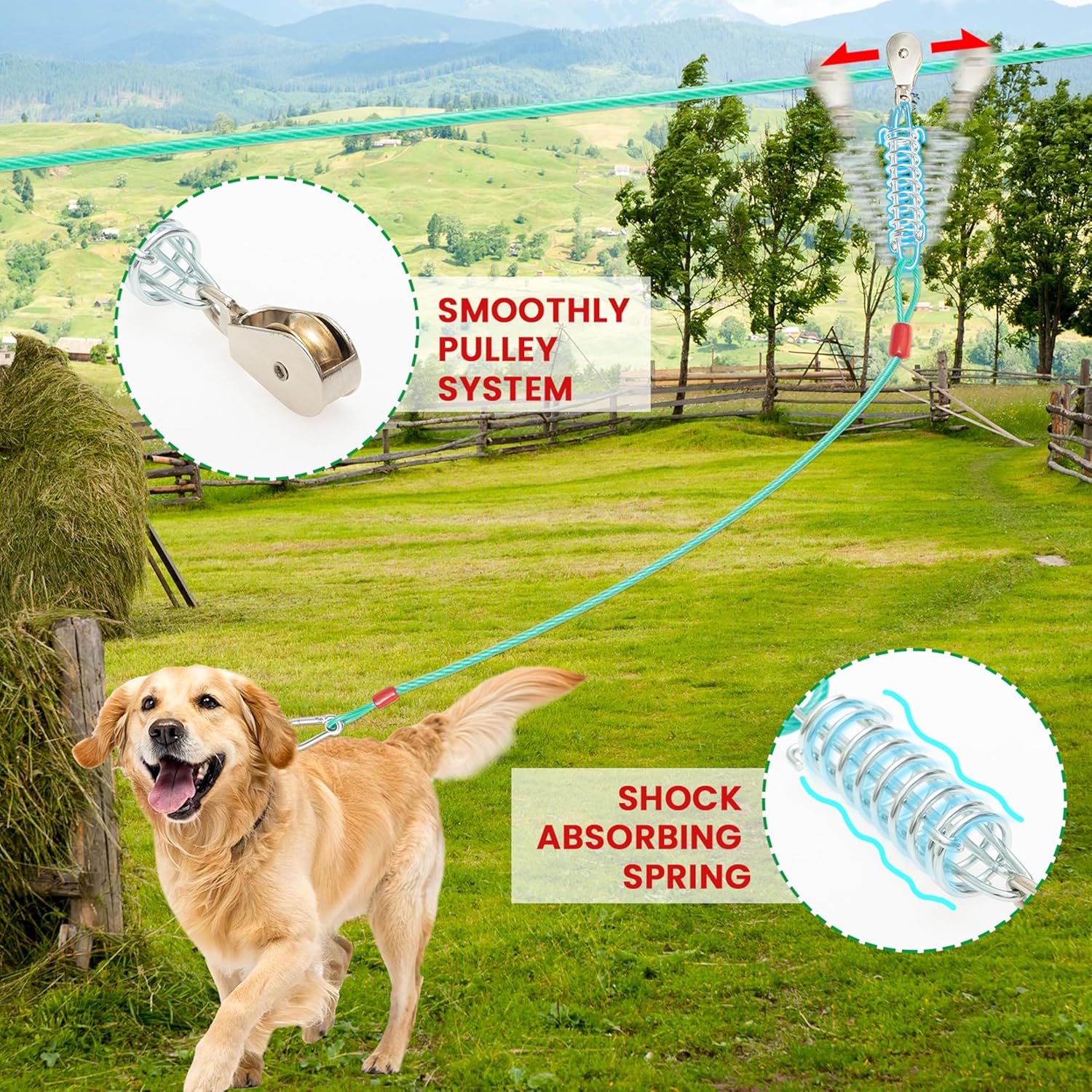Unleash Adventure: Review of the 100FT Dog Tie Out Cable for Every Canine!