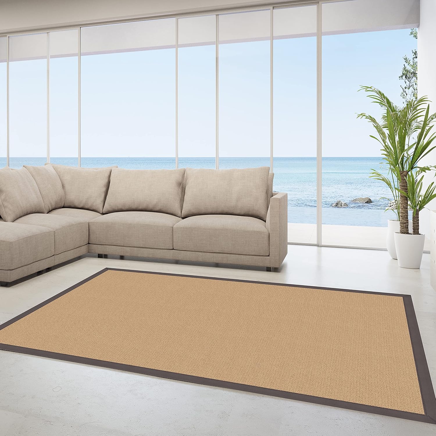Linon RUG-AT020891 Athena Collection Athena Brown & Slate, Gray, 8.9 x 12