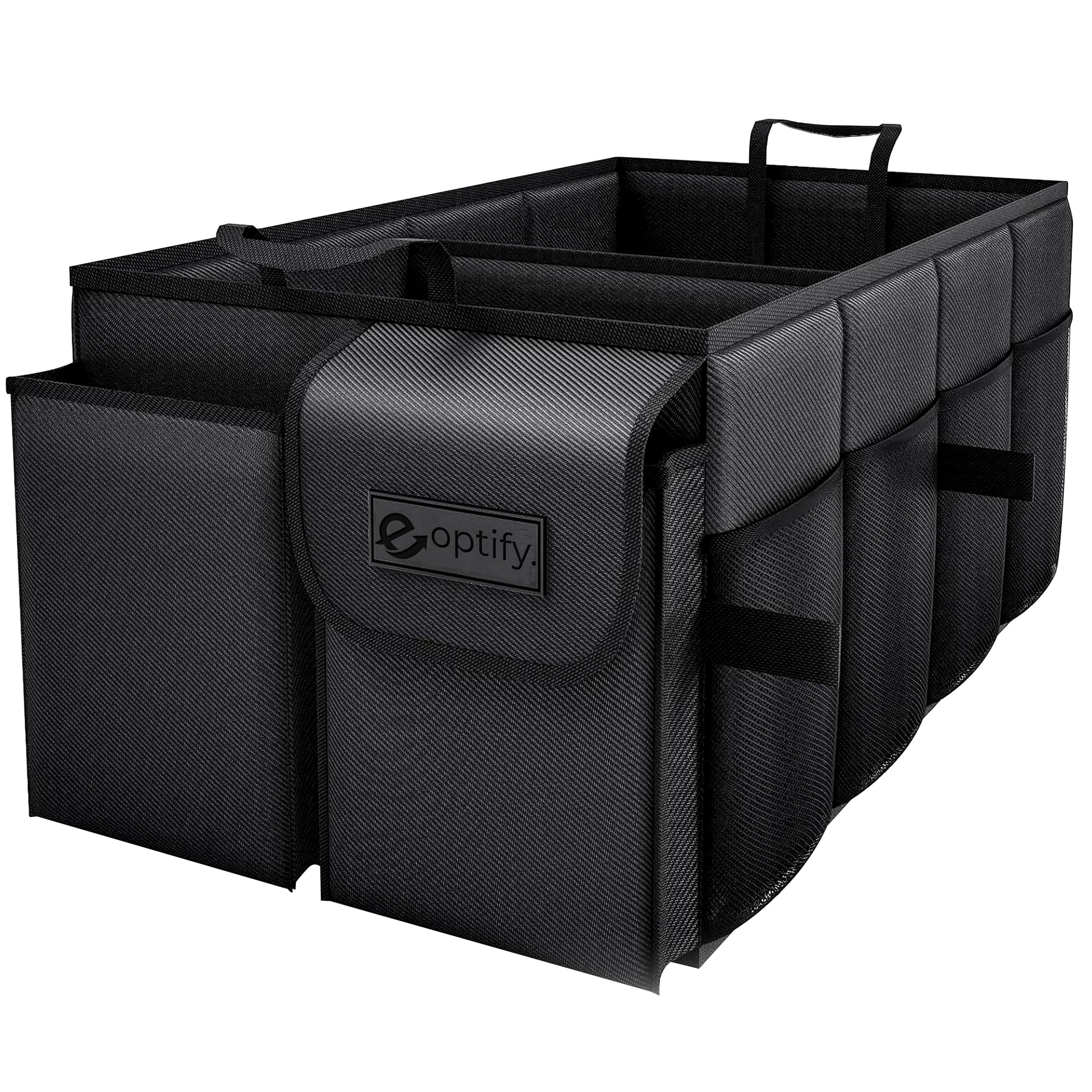 EOPTIFY Foldable Car Trunk Organizer, Adjustable Car Trunk Organizer With Cover, Car Tools Organizers and Storage Box, Multi-Compartment For Travel, Camping Storage Box