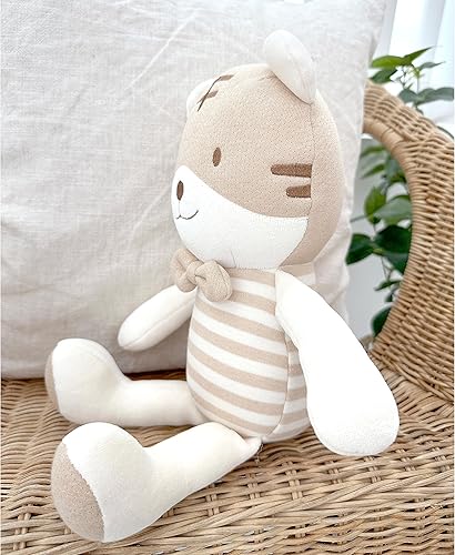 Miniatura 3 de Muñeco de algodón orgánico súper suave para bebé, muñeca de accesorio para bebé, almohada de peluche, tigre de peluche, tigre bebé de miel