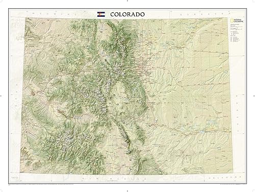National Geographic: Mapa de pared de Colorado - 40.5 x 30.25 pulgadas - Impresión de calidad artística