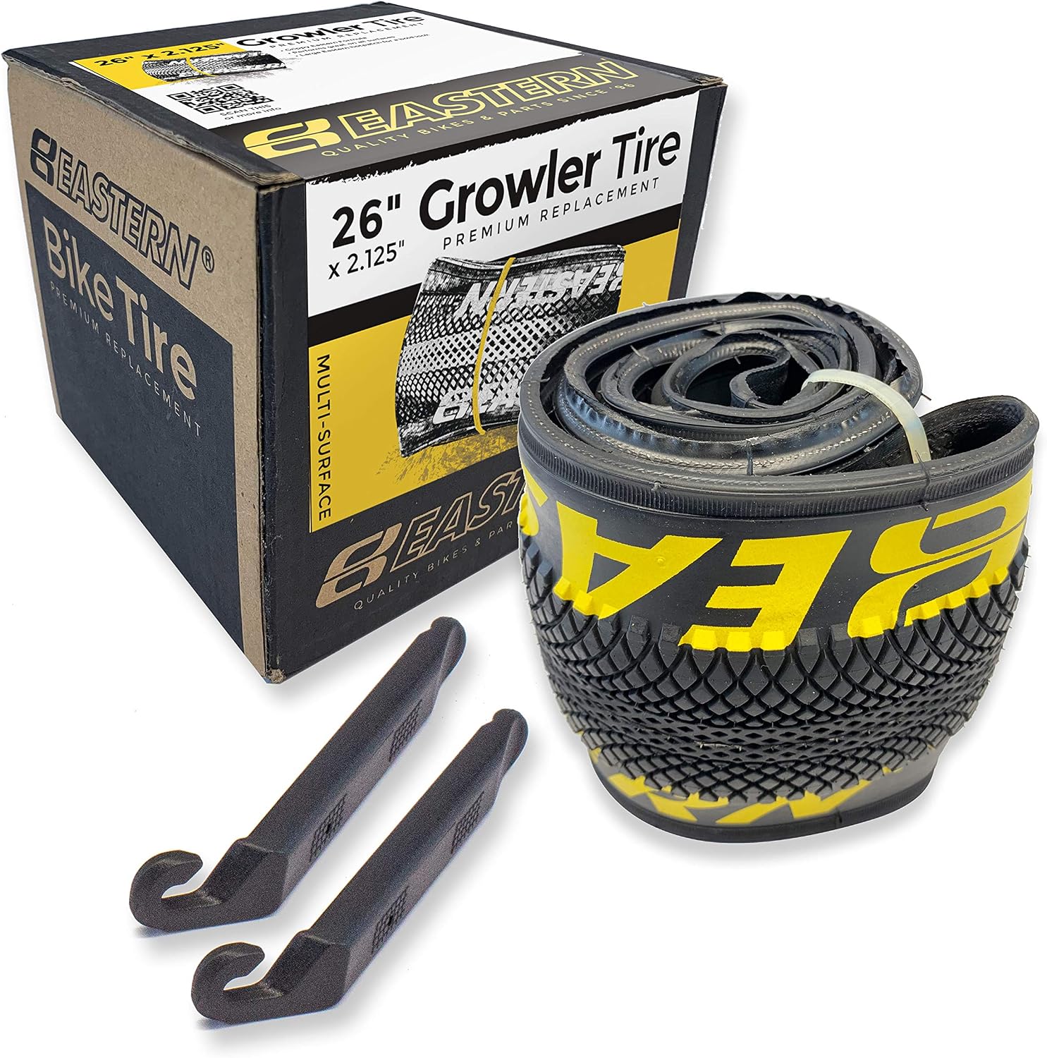 Growler Tire 26 x 2.125 Inch Tire Replacement Kits with or Without Inner Tubes. Includes Tools. Fits Bicycles with 26 x 1.75 or 26 x 2.125 Rim or Wheels.