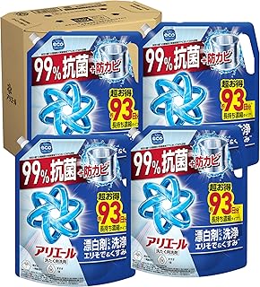 アリエール 洗濯洗剤 液体 漂白剤レベル洗浄 エリそで＆くすみ 清潔でさわやかな香り 詰め替え 2210gｘ4袋 [大容量] [ケース品]