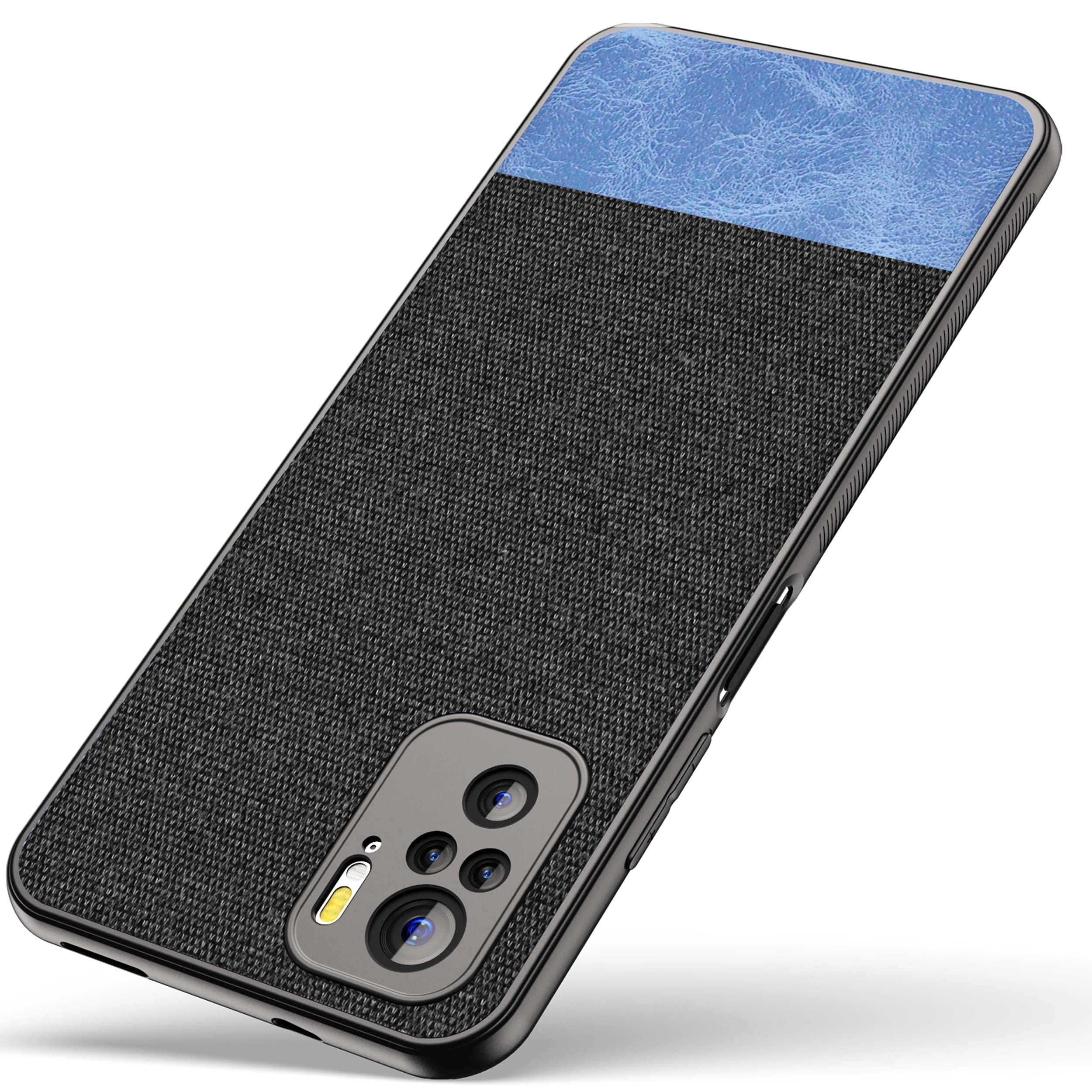Kapa Soft Fabric & Leather Hybrid for Redmi Note 10 / Note 10S Back Cover, Shockproof Protection Slim Hard Back Case (Black, Blue) (B095CMHP1Y) Amazon Price History, Amazon Price Tracker