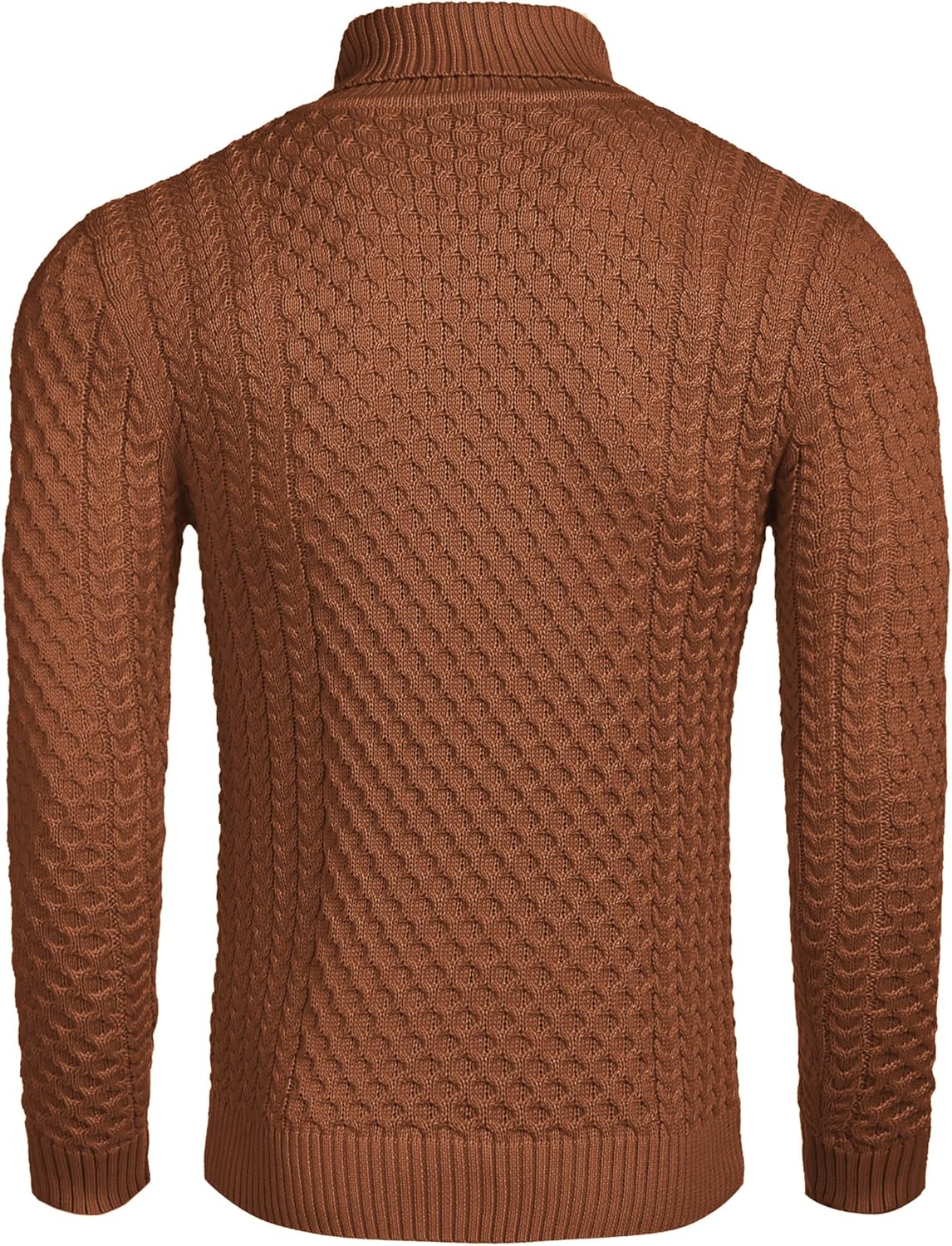 COOFANDY Men's Slim Fit Turtleneck Sweater Casual Knitted Twisted Pullover Solid Sweaters - Image 4