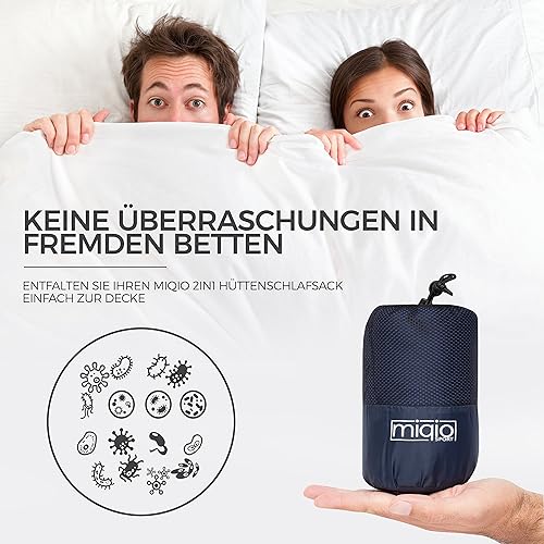 Miniatura 7 de Forro para saco de dormir deportivo 2 en 1 y sábana de viaje de tamaño XL, sábana de viaje doble ultraligera - Inlett Inlay