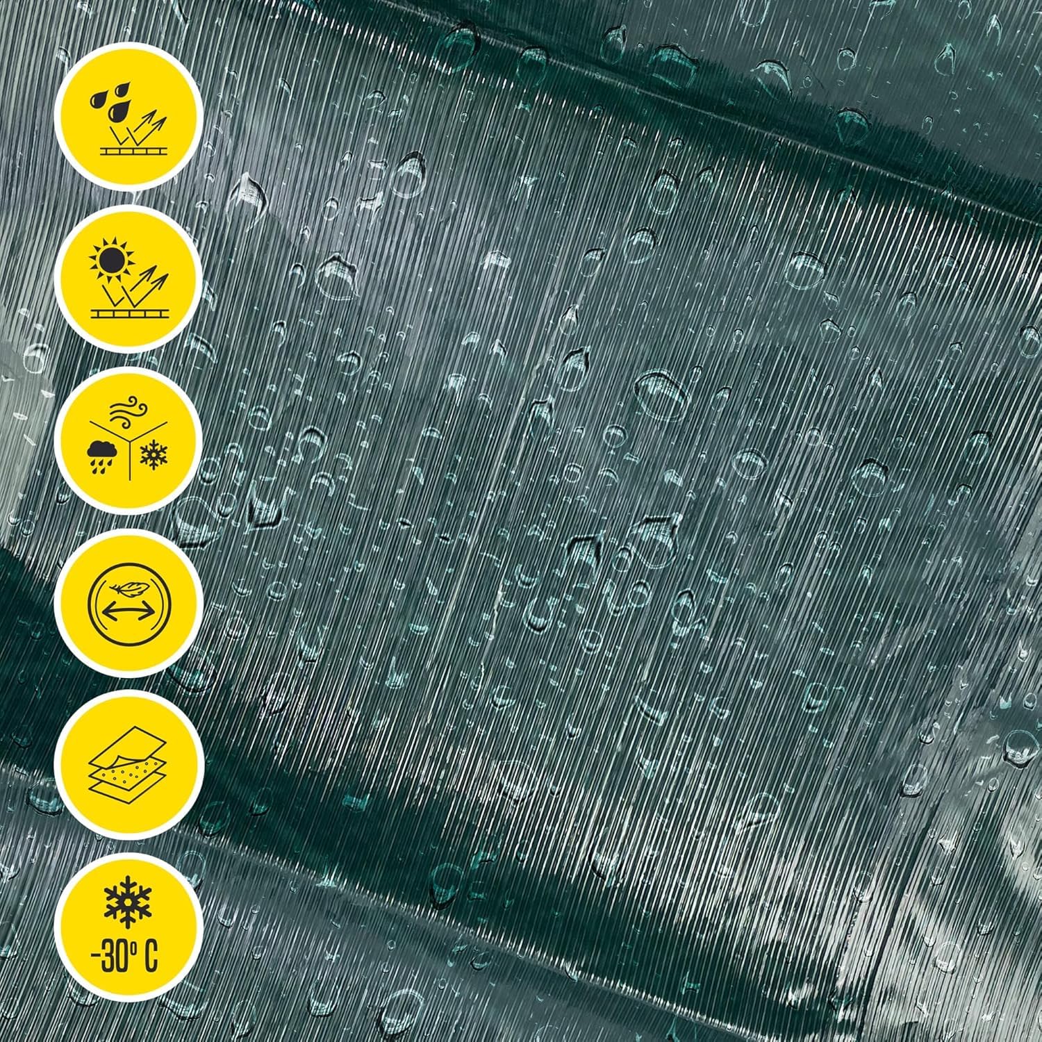 Bikain - Telo Impermeabile esterno - 2x3 metri - 90g/m2 Rinforzato - Occhielli Antistrappo - Telo 100% Impermeabile e 100% Protezione UV - Copritutto Multiuso - 3 Strati Laminato Incrociato