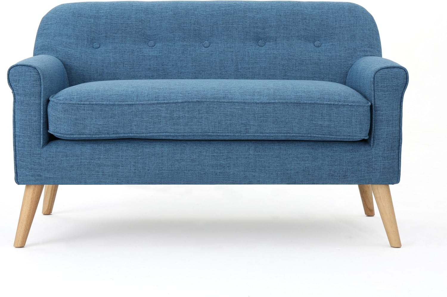 Christopher Knight Home Mariah Mid-Century Modern Loveseat, Muted Blue