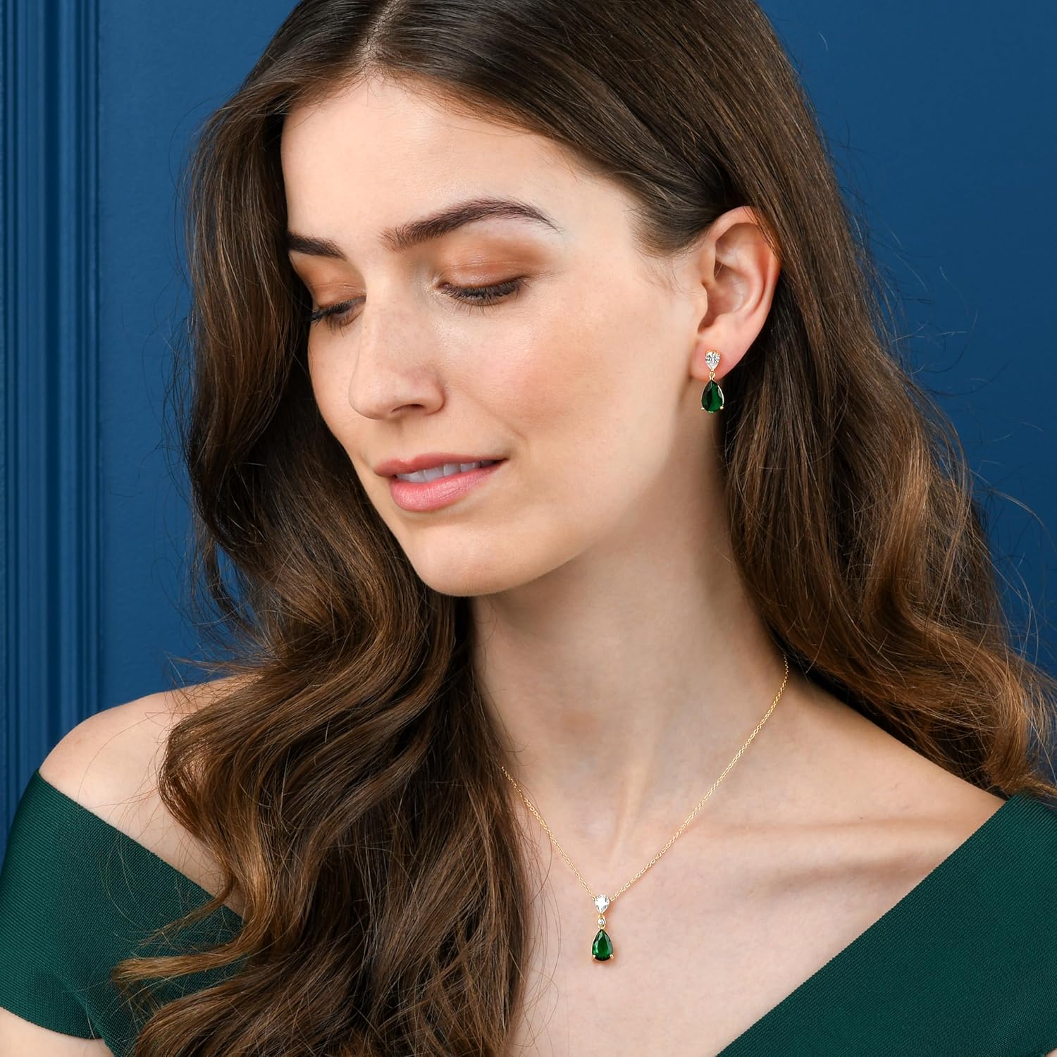 Diamond Treats 925 Sterling Silver Teardrop Earrings for Women with Colored and White Cubic Zirconia, Sterling Silver Drop Earrings for Women, Elegant Silver, Gold or Rose Gold Dangle Earrings,