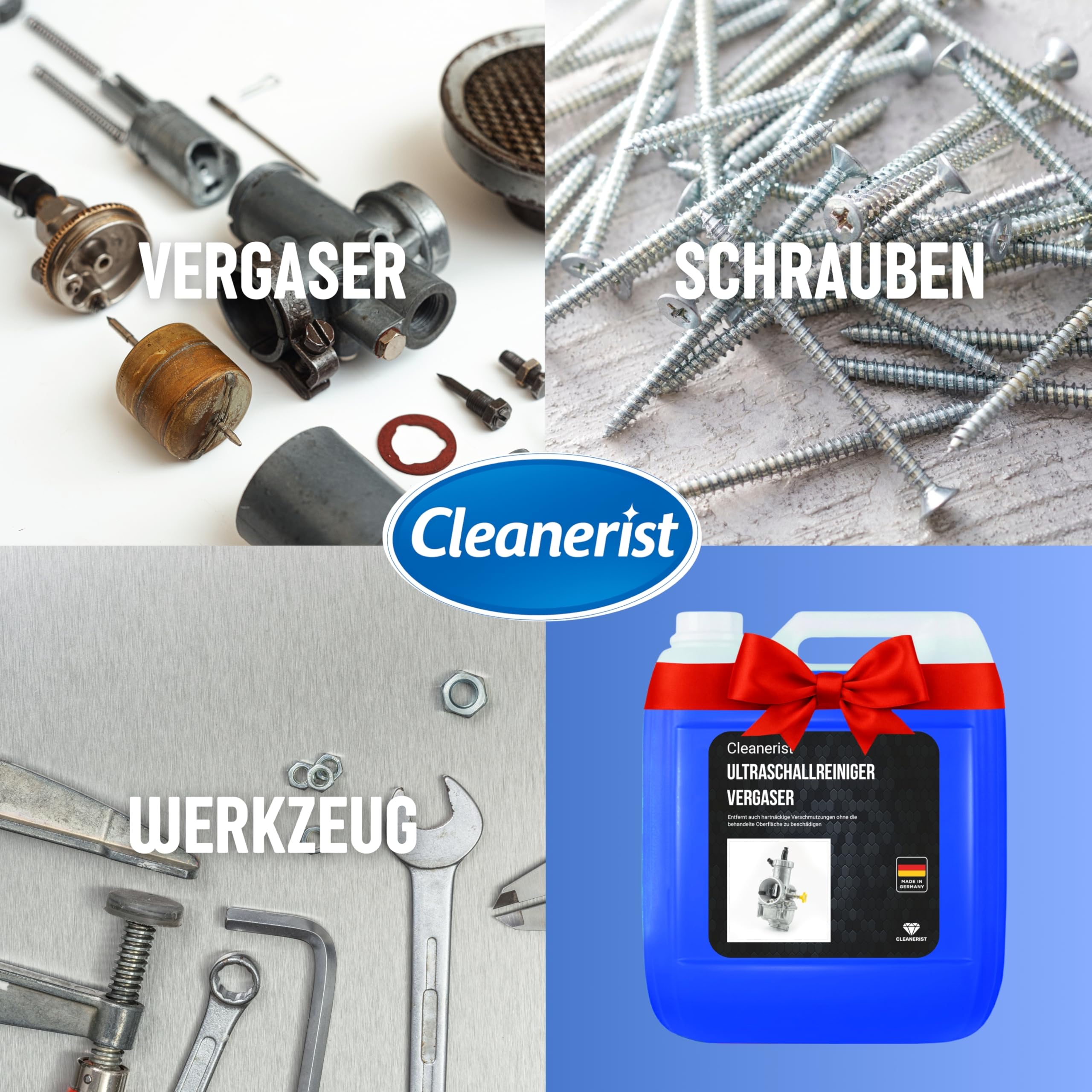 Cleanerist | 5L Ultraschallreiniger Werkstatt, Vergaser, Autoteile - Konzentrat für Ultraschallgeräte zur Kfz-Reinigung von Motoren, Bremsanlagen, Wellen, Pumpen, Düsen – gegen Schmutz, Öl & Fett
