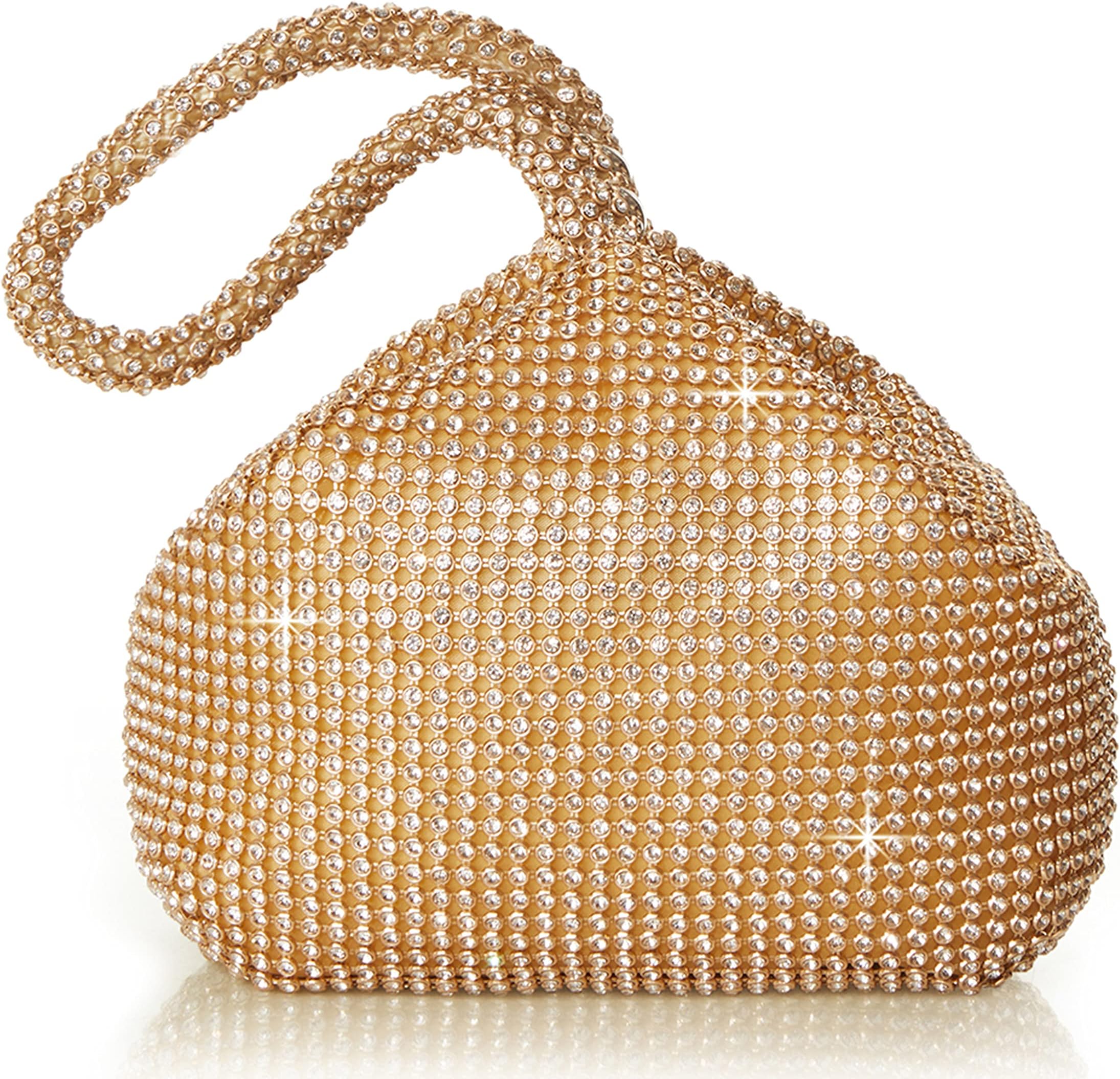 Women's Rhinestone Clutch Evening Bags Sparkly Glitter Triangle Purse for 1920s Party Prom Wedding