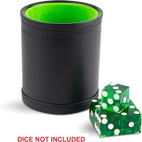 Miniatura 5 de Taza pequeña y silenciosa de cuero sintético con forro de fieltro para Yahtzee, DND, Backgammon, Farkle, Poker (rosa rosa)