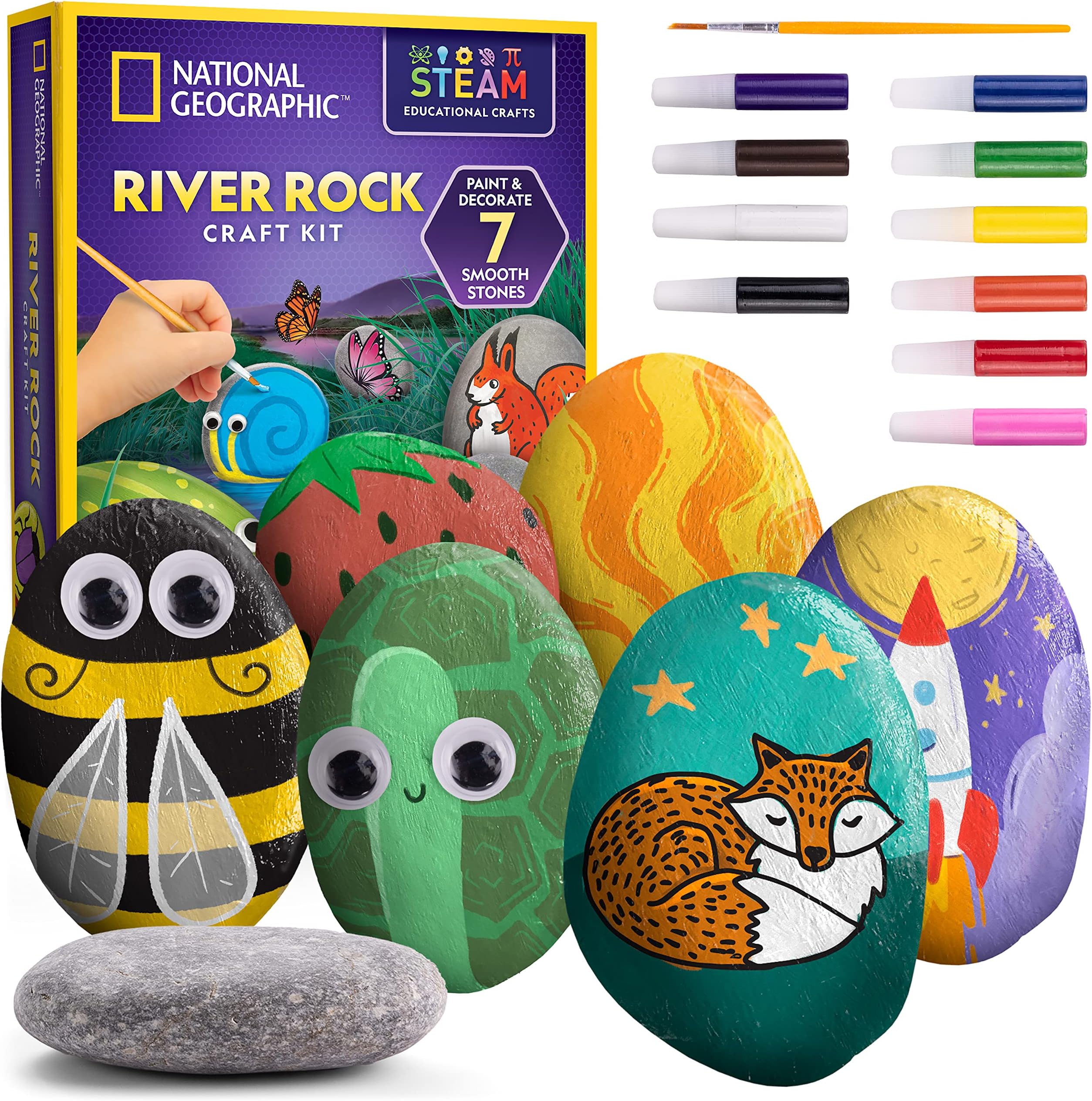National Geographic River Rock Craft Kit, Multicolour, Small