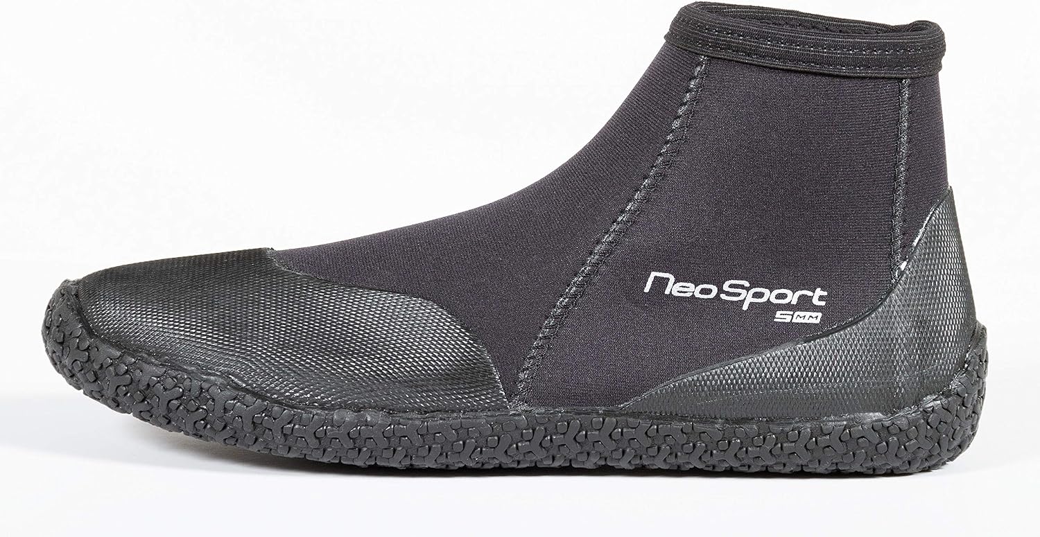 NeoSport Wetsuits Premium Neoprene 5mm Low Top Pull On Boot- Water Shoes, Surfing & Diving