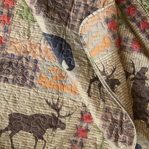 Vista 49 de CARSTENS, INC. Rustic Cabin Country - Juego de ropa de cama de microfibra de 2 piezas, estilo rústico vintage, tamaño individual Rústico Vintage